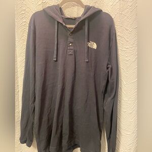 The North Face Men’s Navy Henley Hoodie with Logo